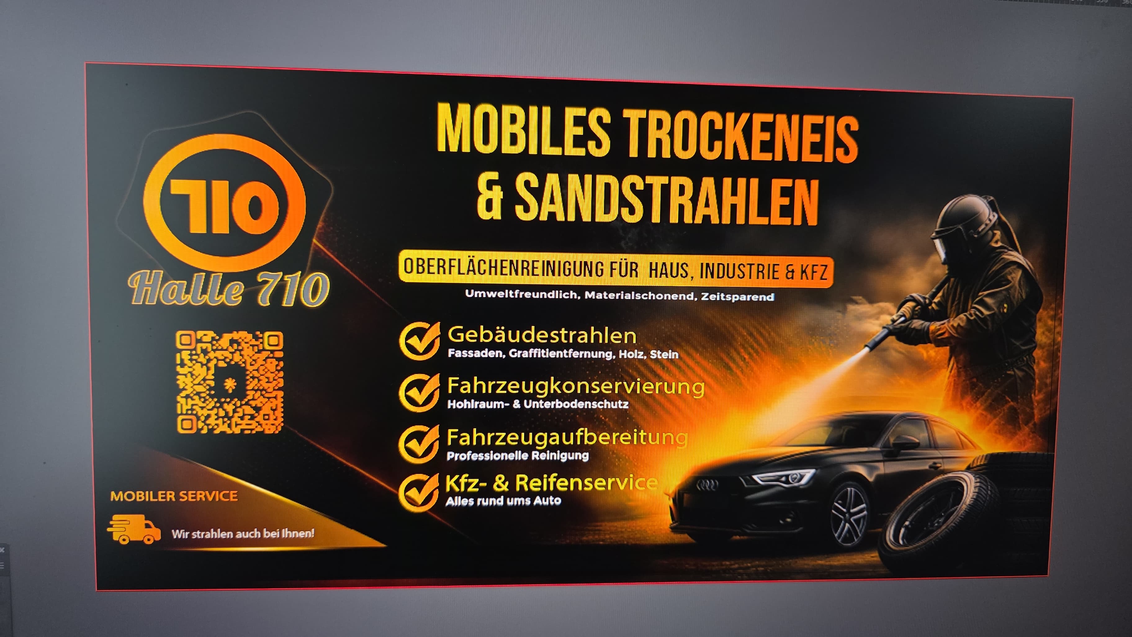 Halle710 Gestaltung mit Trockeneis- und Sandstrahlservice